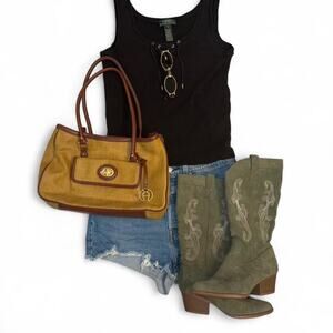 Adorable vintage ralph lauren 90s y2k boho western lace up